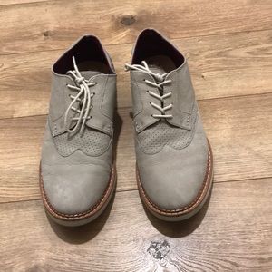 Brogue taupe leather Toms
